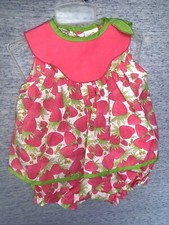 Vintage MAYFAIR KIDS Red Strawberry Smocked Pants  Top Size 24 Months    sj17j6