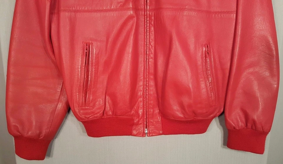 Chaqueta de cuero Cortefiel Red Café Racer de colección talla 44 L Punk Rock Ska Foto 2 de 4