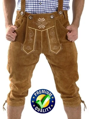 CUIR CRAFT NEW MENS BAVARIAN LEDERHOSEN BROWN OKTOBERFEST LEDERHOSEN ALL SIZES