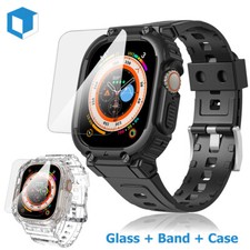 For Apple Watch Ultra 49mm Band Case  Screen Protector Glass Rugged Sport Strap