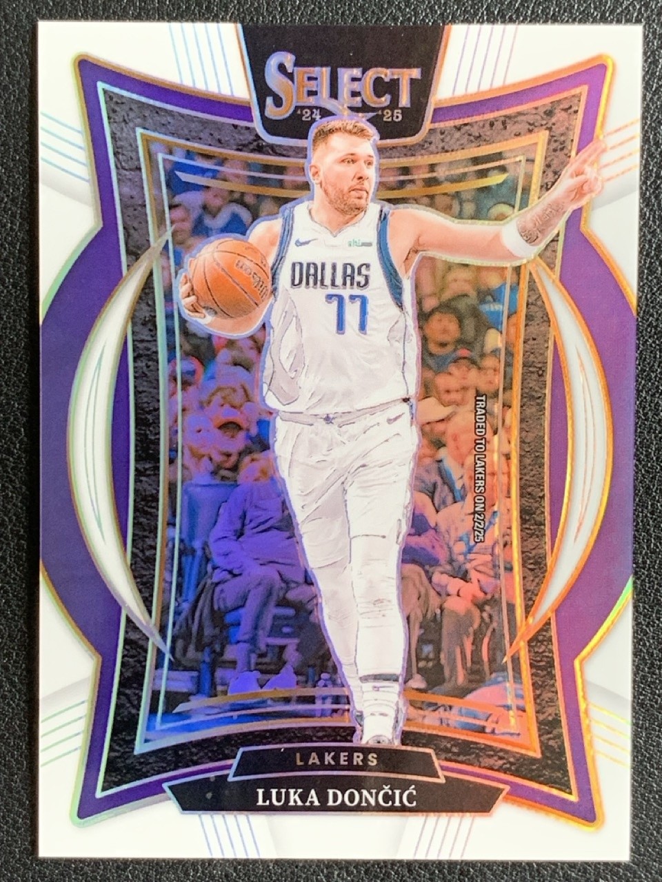 Luka Doncic 2024-25 Panini Select Concourse White Prizm /149 #56