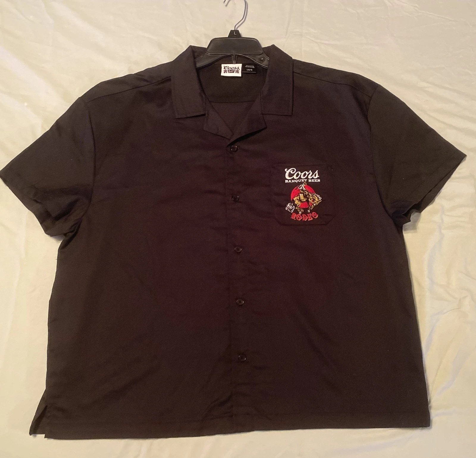 🐎 Coors Banquet Rodeo Country Western Work Shirt – Embroidered – NEW – LARGE
