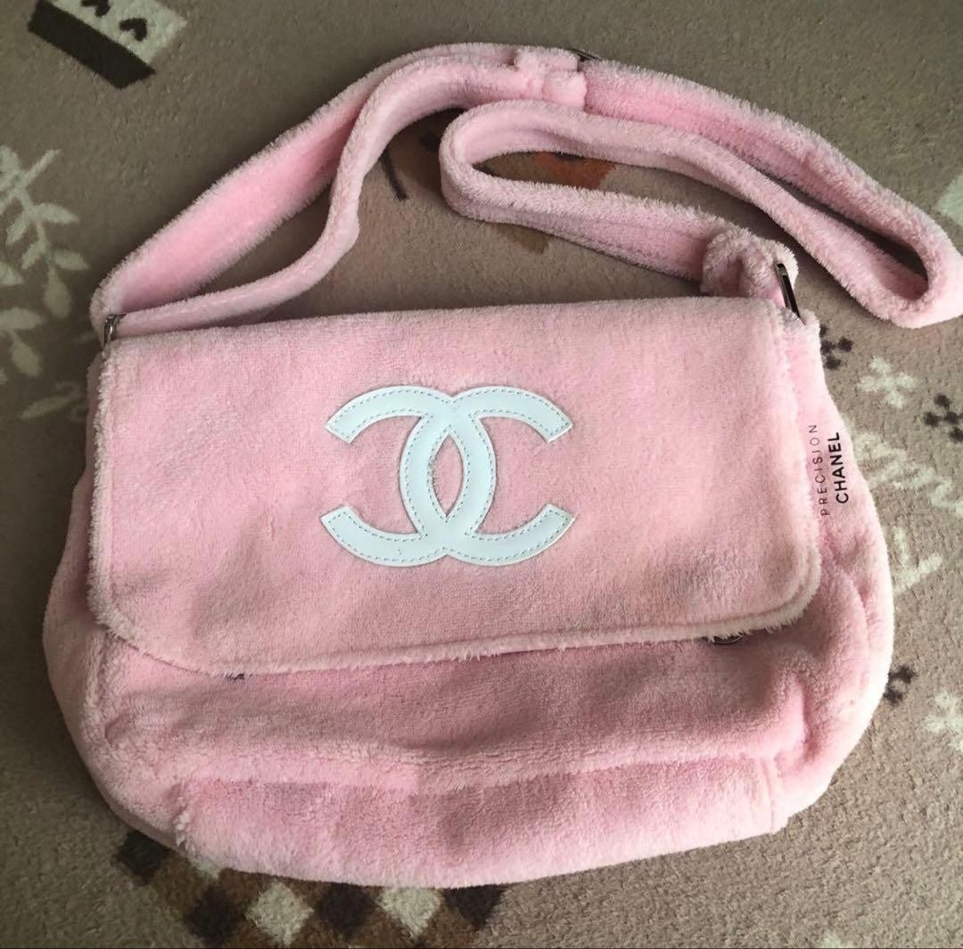 Chanel Precision VIP Novelty Fuzzy Logo Crossbody Shoulder Bag