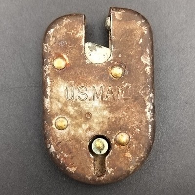 Vintage U.S. Mail Padlock Antique Postal Lock No Key Collectible Rusty Broke