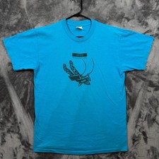 Anvil Chester Graphic T-Shirt Mens Large Blue Good Vintage 90s USA Made Cotton