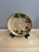 Ceramic Grater Garlic Lemon Chocolate Plate Hand Painted Spain Olive Pattern