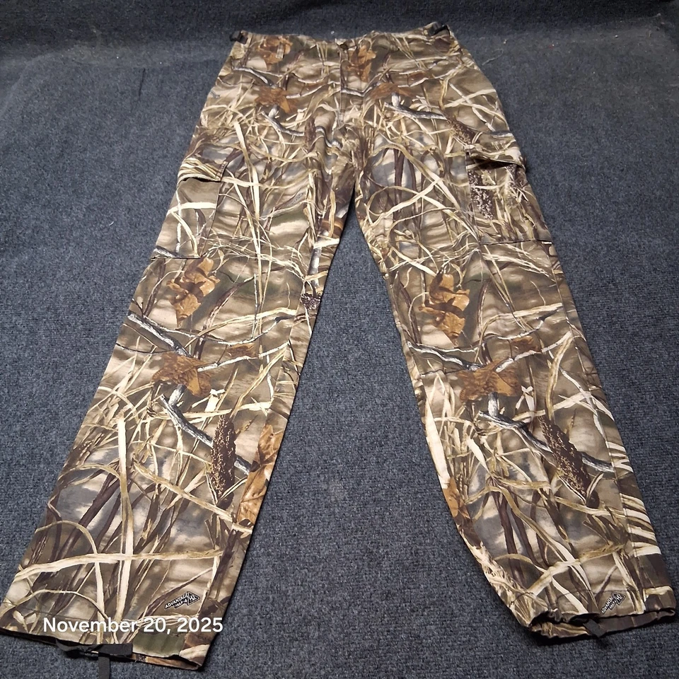 Cabelas Advantage Max 4 HD Camo Hunting Cargo Pants Size 34 Wetland Adjustable - Image 4 of 4