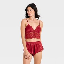 Women Satin Lace Lingerie Set - Auden