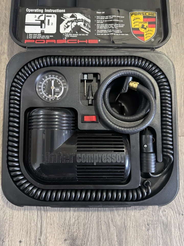 BOMBA INFLADORA COMPRESSOR DE AR REPARO PNEU ORIGINAL PORSCHE 911 930 928 944 968 FABRICANTE DE EQUIPAMENTO ORIGINAL - Imagem 2 de 4