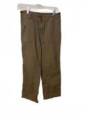 The North Face Women's Khaki Hiking Cargo Pants with Drawstring Waist Sz 4