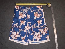 Abercrombie  Fitch Board Shorts Size 36 Swim Trunks Blue Orange Hawaiian Floral