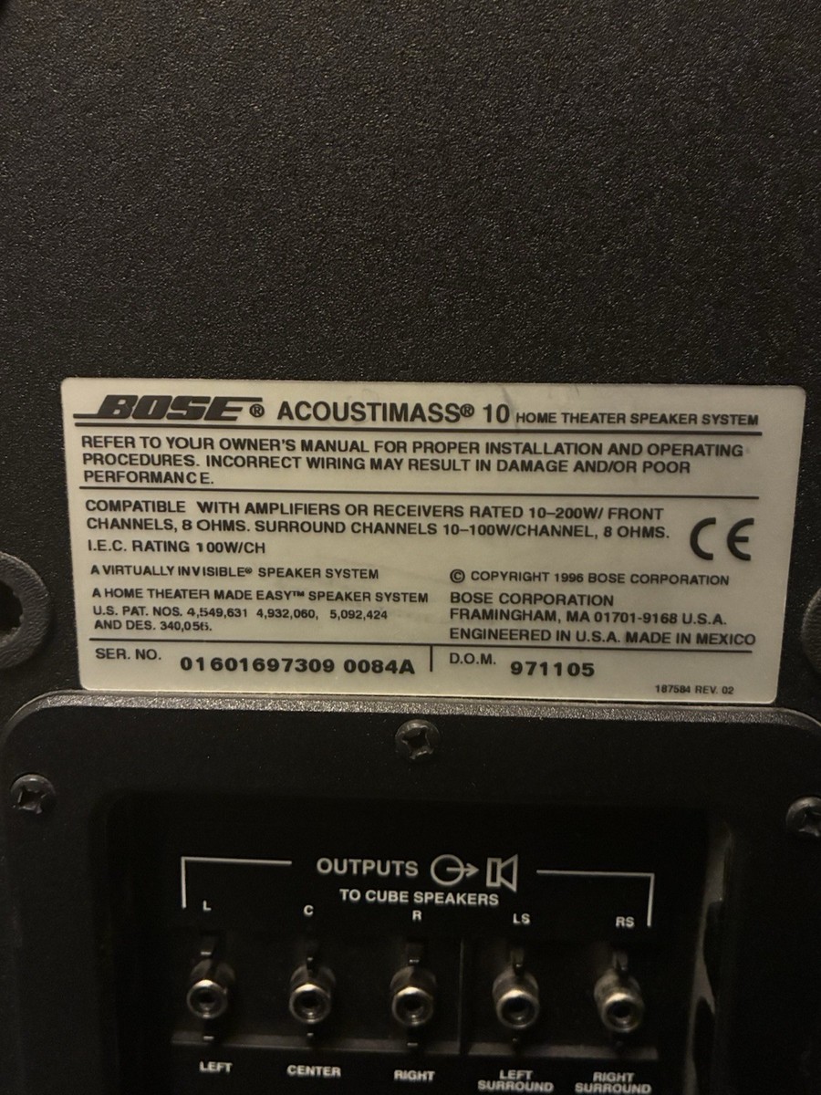 Bose Acoustimass 10 Home Theater Speaker System w/ Bass Module
