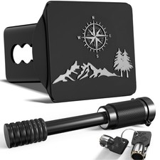 Nature Mountain Compass Hitch Cover for 2 Inch Receivers with 5/8-Inch Pin Di...