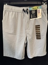 Hurley Boys Gray Hybrid Shorts Size XL 14/16 Stretch Mesh Pockets Drawstring
