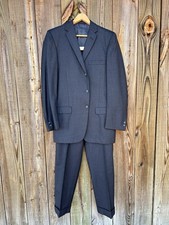1950s Light Wool Black Suit Clipper Craft 38L Vintage