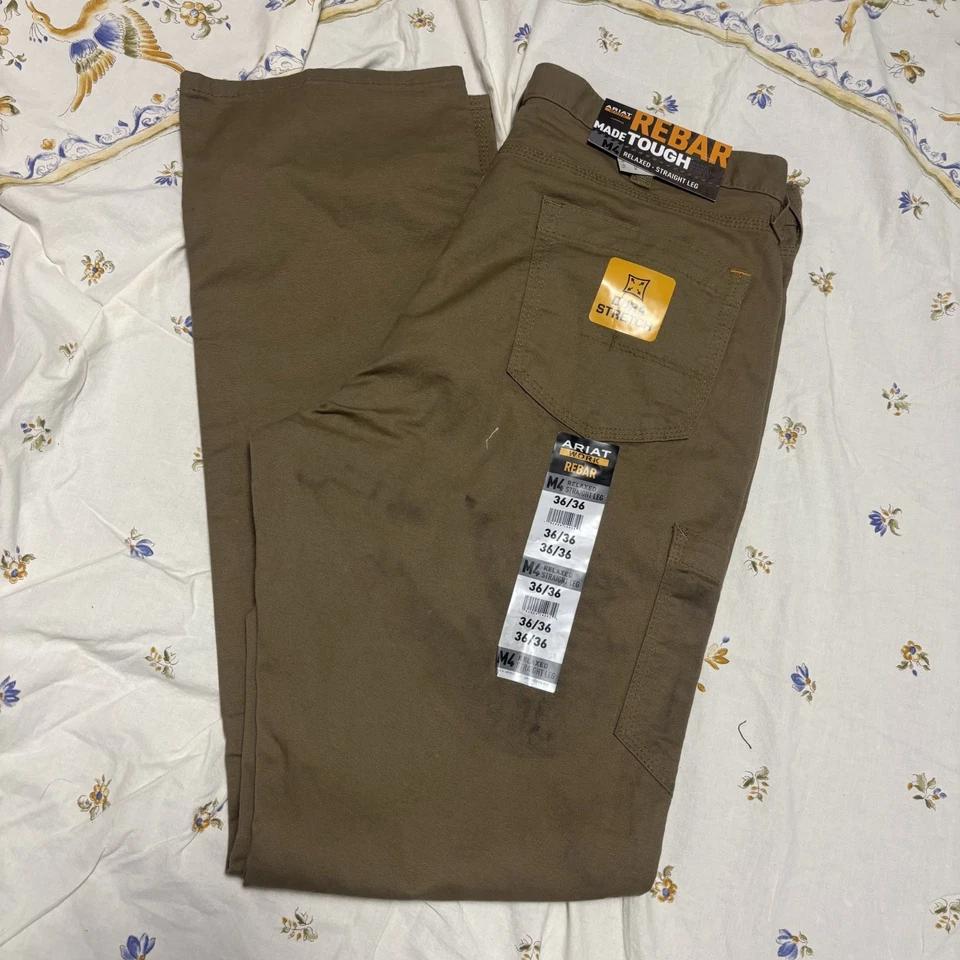 Nuevo con etiquetas Pantalones de mezclilla Ariat M4 para hombre resistentes 36x36 relajados pierna recta imperfección nuevos Foto 2 de 4