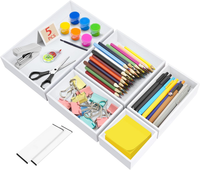 5-Teiliges Schubladen Organizer 5Cm HöHe, Bambus Schminktisch Make Up Organizer