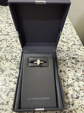 Lab-Created 1.5kt Marquise Diamond Prong 14k White Gold Engagement Ring Sz 9