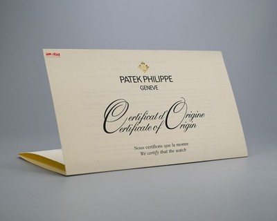 Authentic - Patek Philippe Certificate of Origin
