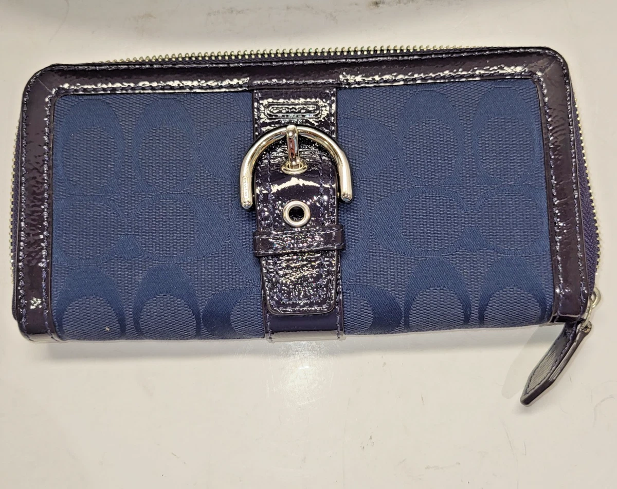 Coach Patent Leather Zip-Around Folding Wallets for Women for sale