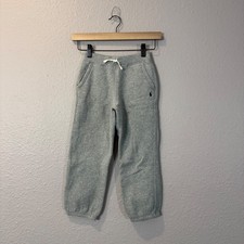 Polo Ralph Lauren Size 7 Gray Heathered Drawstring Fleece Jogger Sweatpants