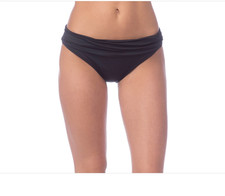 La Blanca Shirred Band Hipster Swim Bottoms Black Size 10 10217