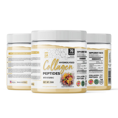QRP Nutrition Collagen Pulver + Vitamin C - Fruit Punch (350g / 70 Portionen)