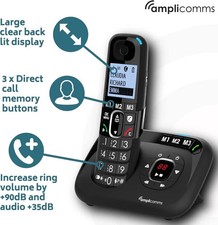 Image of Amplicomms BigTel 1583 Cordless Big Button Phone for Elderly with Answer Machine