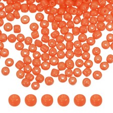 Glass Beads 4mm Hole Loose Beads for Bracelet Earring Making Tangerine