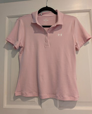 Women's Under Armour Polo, Pink, S, UV 50 Protection, NEW w/tag Retails 25.00
