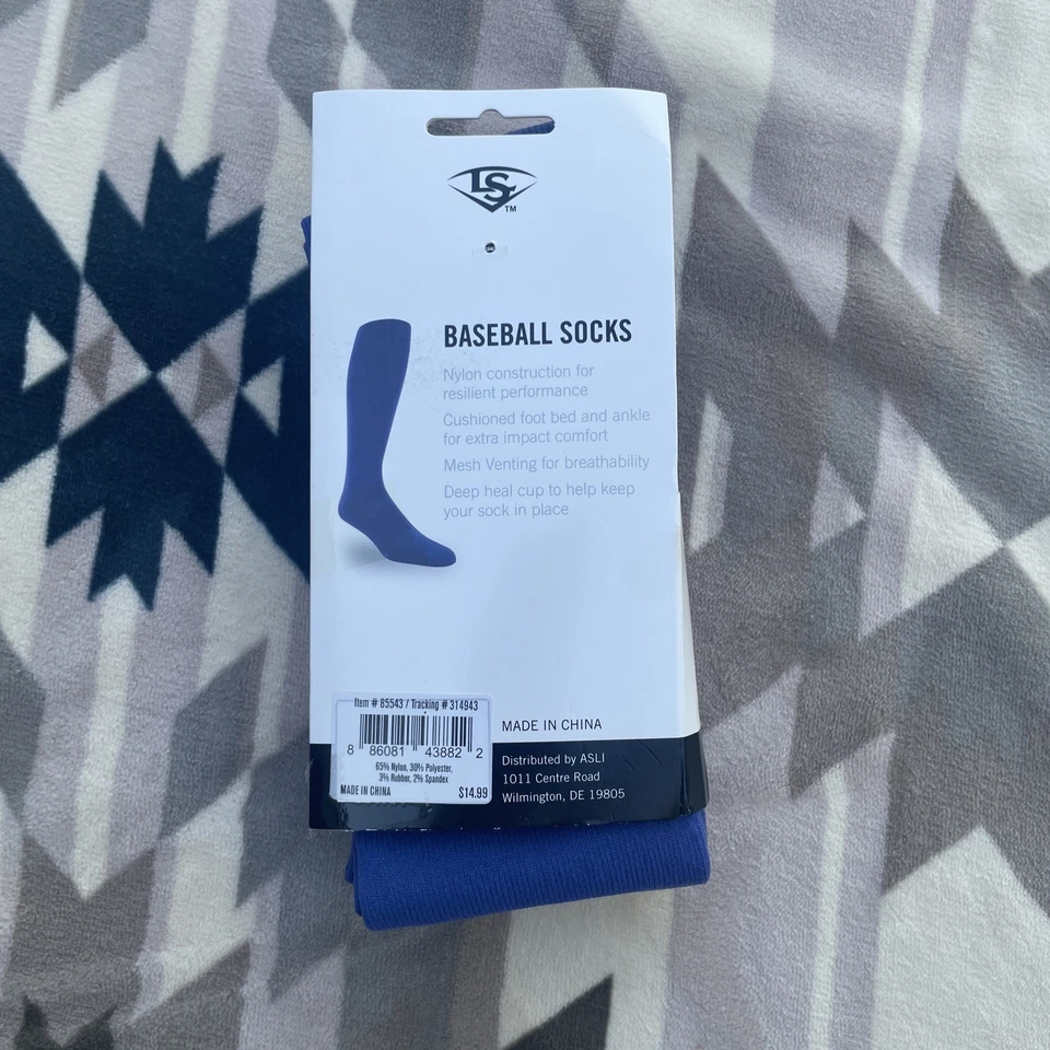 Paquete de 2 calcetines de béisbol Louisville Slugger para jóvenes azul periwinkle juvenil talla 4-8 Foto 2 de 3