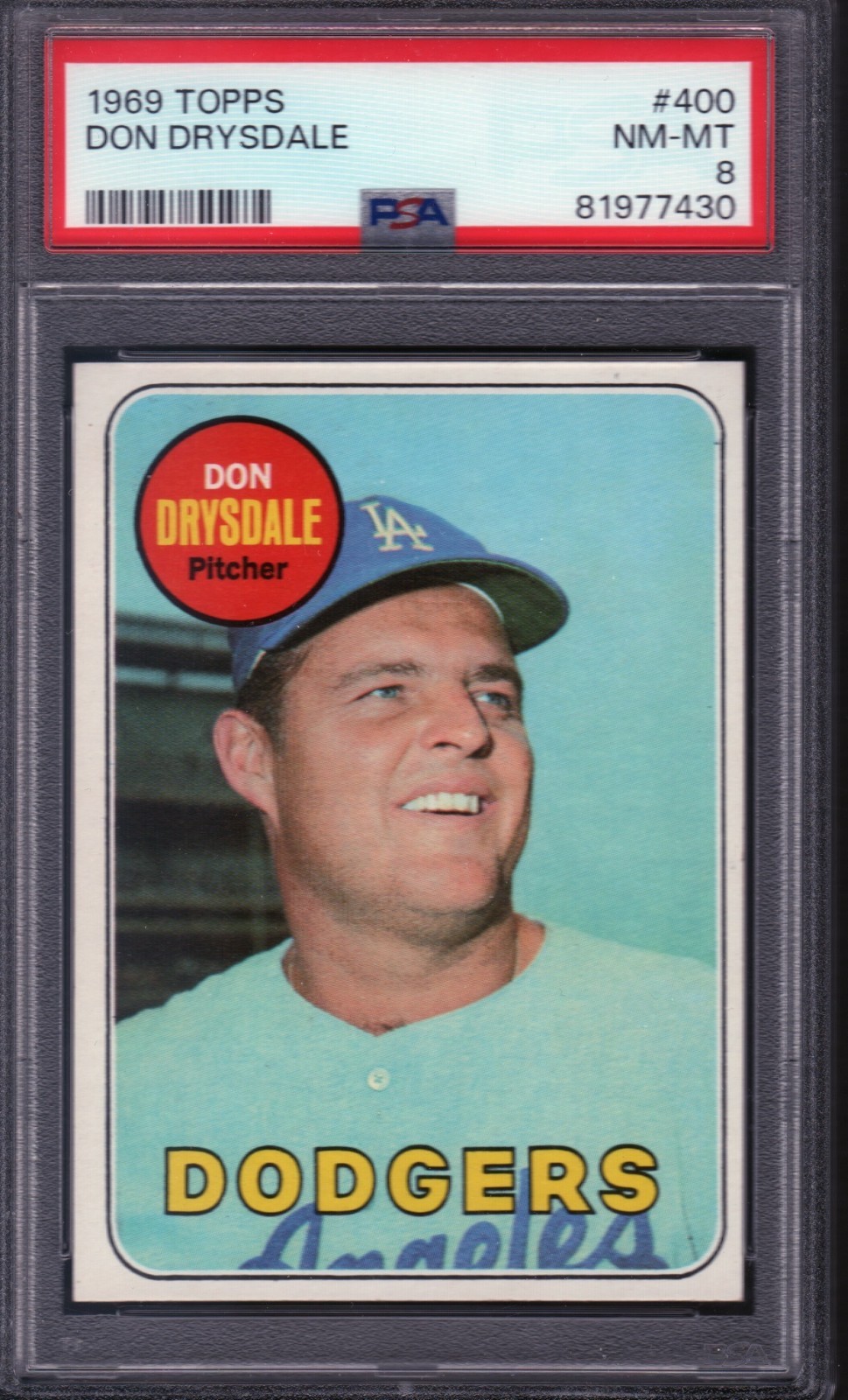 1969 Topps #400 Don Drysdale PSA 8 (NM-MT)