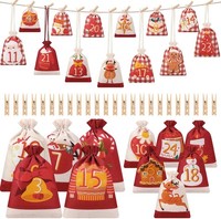 Adventskalender Zum BefüLlen 24 StüCk Stoff TüTen 2 GrößEn Weihnachtskalender