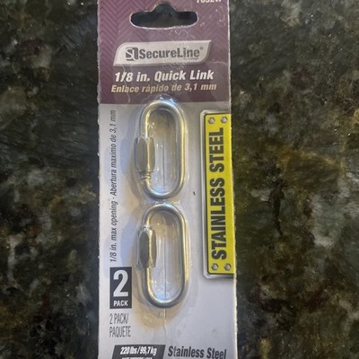 secureline 1/8  stainless steel quick link 2 Pack