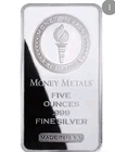 5 OZ SILVER BAR .999 FINE PURE SILVER BULLION MONEY METALS EXCHANGE