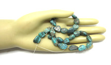 Natural Genuine Earthy Kingman Turquoise Rough Nugget Beads 9-16mm, 15" T22
