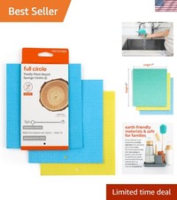 Sustainable Multicolor Sponge Cloths - 100 Plant-Based, 3-Pack Cleaning Towels