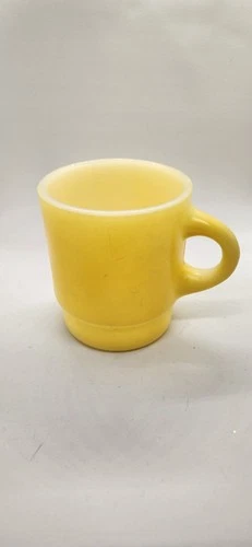 Fire King Mug Vintage Anchor Hocking Yellow/Milk 8 Ounce Nice