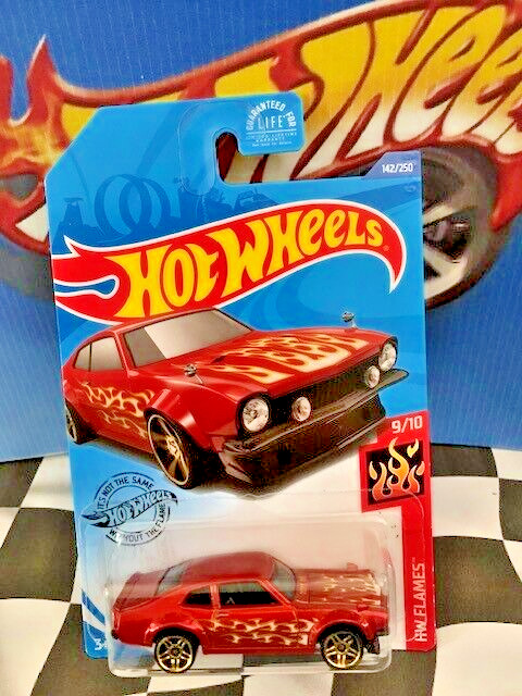 Hot Wheels 2020 HW Flames 9/10 142 1972 Custom Ford Maverick Orange PR5_Gold