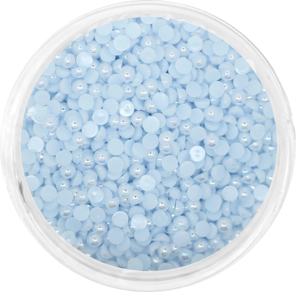 50 Halbperlen hellblau ca.3 mm. Im Beutel Nailart - Bild 1 von 1