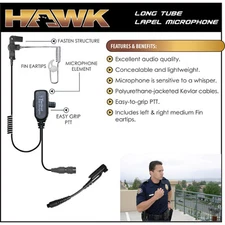 HAWK Quick Release Police Lapel Microphone Earpiece for Tait 8100 Series