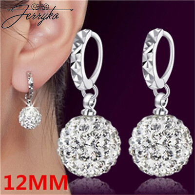 Damen Ohrringe 925 Sterling Silber Perlen Zirkon Schmuck Hänger Frauen Geschenk