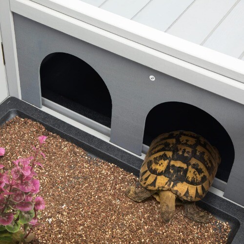 Wooden Tortoise Habitat Indoor/Outdoor Tortoise Enclosure with Light Stand Large - Picture 5 of 7