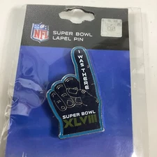NFL Super Bowl (48) XLVIII - "I WAS THERE" Foam Finger Style Lapel Pin 