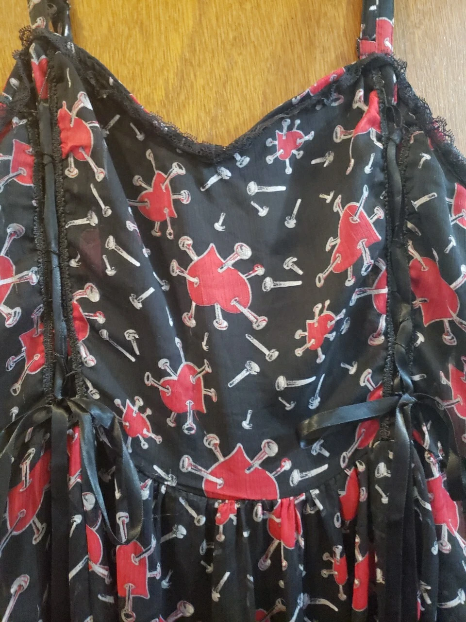 Abito corsetto Tripp NYC Daang Goodman Plus taglia 2 cuori in pizzo torrido San Valentino punk