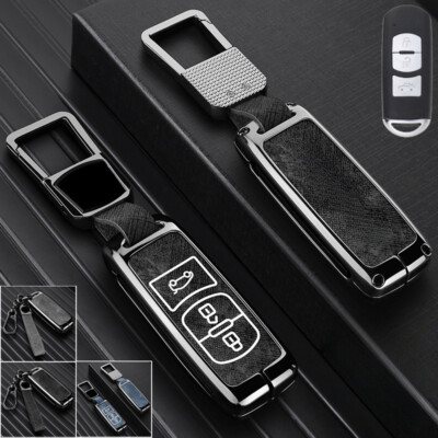 Zinc Alloy Leather Car Key Fob Case Cover For Mazda CX-3 CX-5 2 3 5 6 CX-9 CX-7