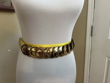 vintage belt gold metal stretchy retro shiny
