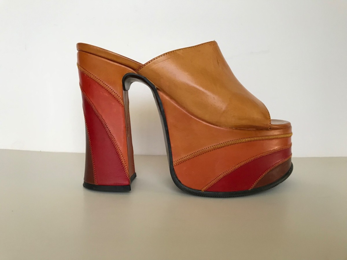Used Once ELDANTES Leather Platform Made in Spain 38  display picture 2