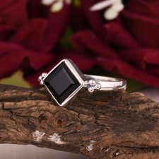Black Onyx 925 Sterling Silver Ethnic Designer Ring Birthday Gift For Her