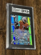 Joe Milton III 2024 Sage Peak Performance Teal Auto Superfractor 1/1 Patriots QB